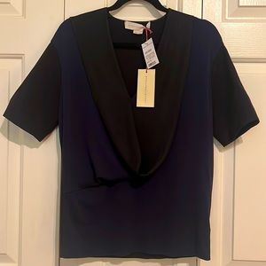 Stell/McCartney black/ midnight shortsleeved dress top size 38